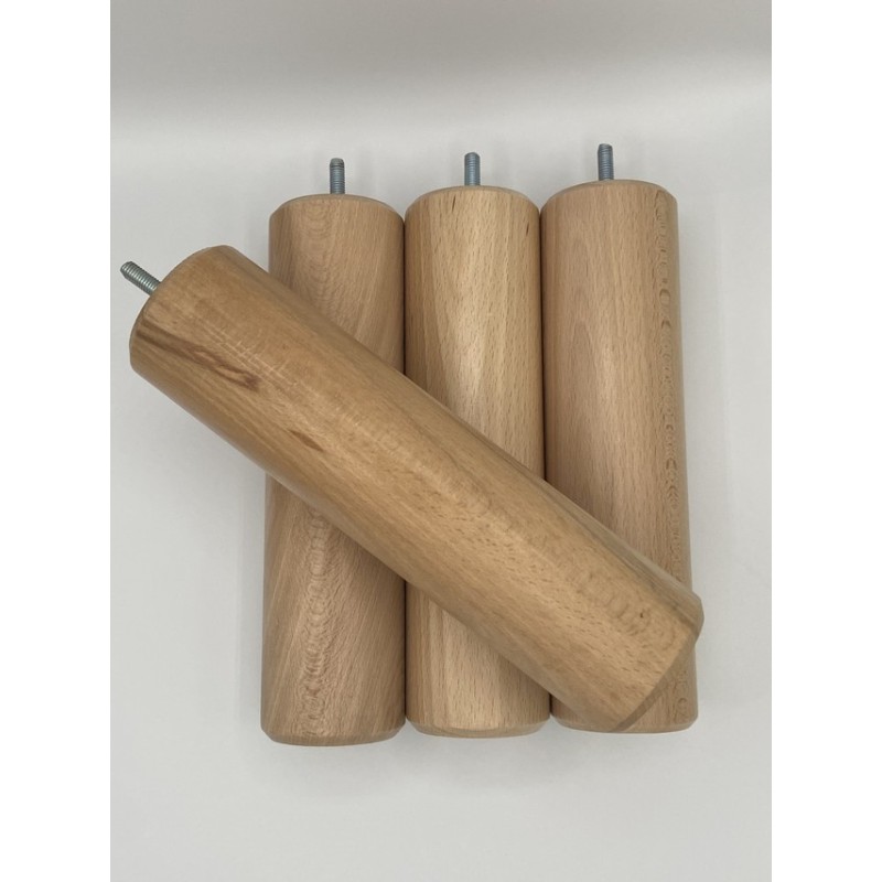 JEU de 4 PIEDS en BOIS NATUREL  HAUTEUR 15 cm DIAMÈTRE 5 cm