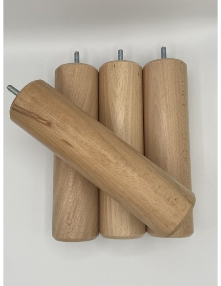JEU de 4 PIEDS en BOIS NATUREL  HAUTEUR 15 cm DIAMÈTRE 5 cm