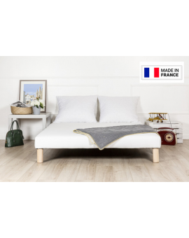 Sommier tapissier blanc 140x190cm fabrique france