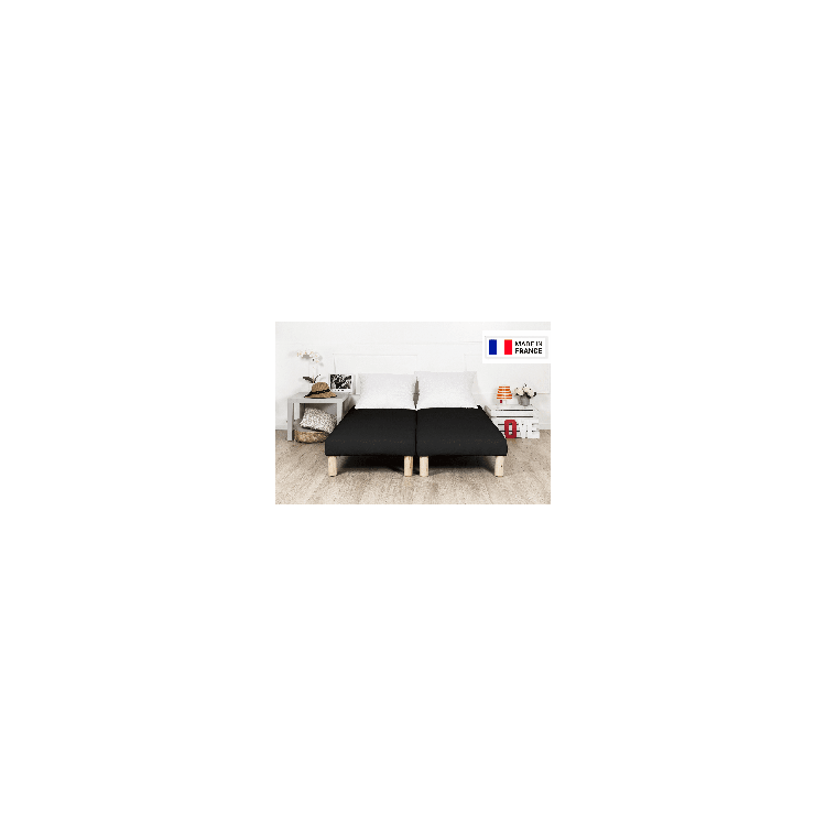 Sommier tapissier 200x200cm (100x200x2)  noir