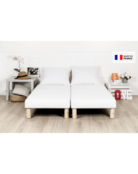 Sommier tapissier 160x200cm (80x200x2) blanc français