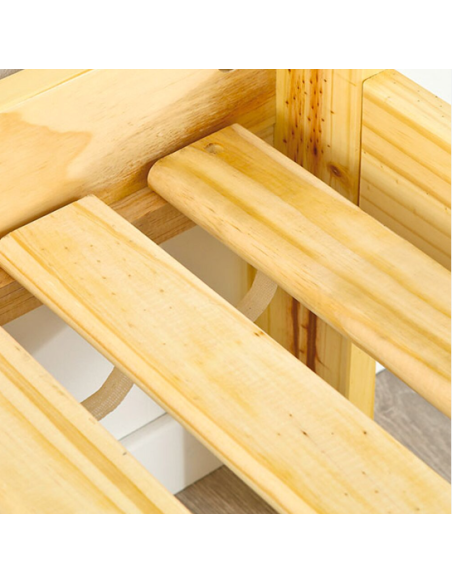 SOMMIER à LATTES 90x200 ou 90x190  SOMMIER à LATTES sur ROULEAU  LATTES pour LIT 1 PERSONNE  PIN MASSIF  NATUREL