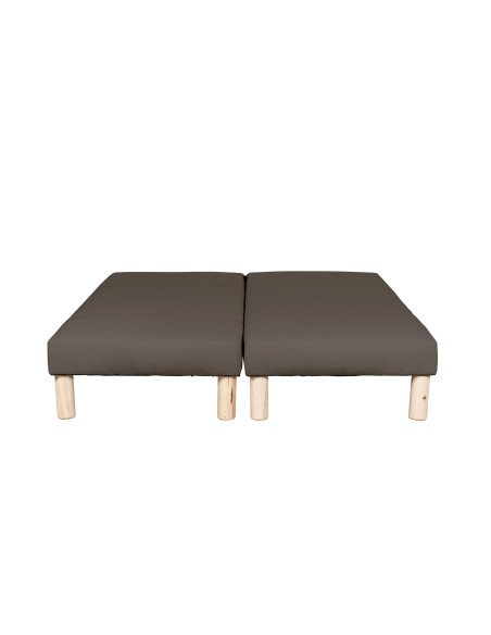 SOMMIER TAPISSIER MARRON 90x200x2 (180x200) | FABRICATION FRANÇAISE ARTISANALE | PIEDS OFFERTS | HAUTEUR avec PIEDS 27 cm