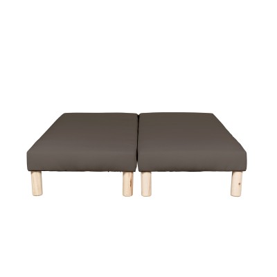 SOMMIER TAPISSIER MARRON 70x200x2 (140x200) | FABRICATION FRANÇAISE ARTISANALE | PIEDS OFFERTS | HAUTEUR avec PIEDS 27 cm 2