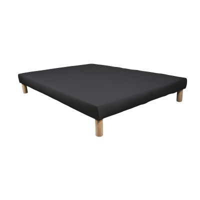 SOMMIER TAPISSIER MARRON 120x190 cm | FABRICATION FRANÇAISE ARTISANALE | PIEDS OFFERTS | HAUTEUR avec PIEDS 27 cm 2