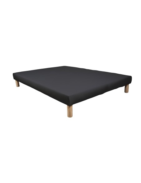SOMMIER TAPISSIER MARRON 120x190 cm | FABRICATION FRANÇAISE ARTISANALE | PIEDS OFFERTS | HAUTEUR avec PIEDS 27 cm