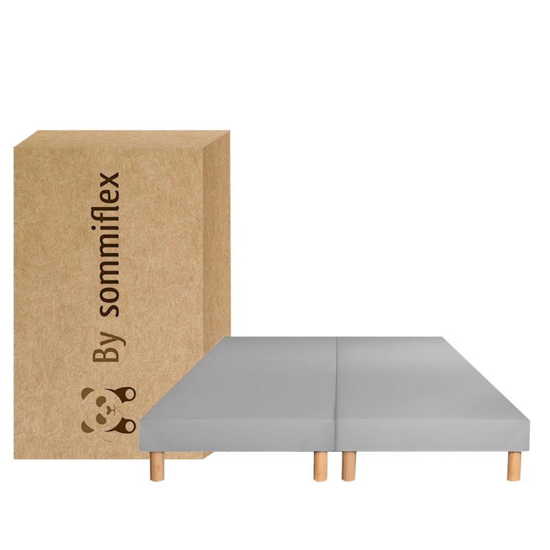 SOMMIER TAPISSIER GRIS 70x190x2 (140x190) | FABRICATION FRANÇAISE ARTISANALE | PIEDS OFFERTS | HAUTEUR avec PIEDS 27 cm