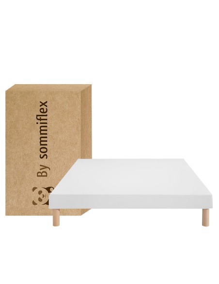 SOMMIER TAPISSIER BLANC 80x200 cm | FABRICATION FRANÇAISE ARTISANALE | PIEDS OFFERTS | HAUTEUR avec PIEDS 27 cm