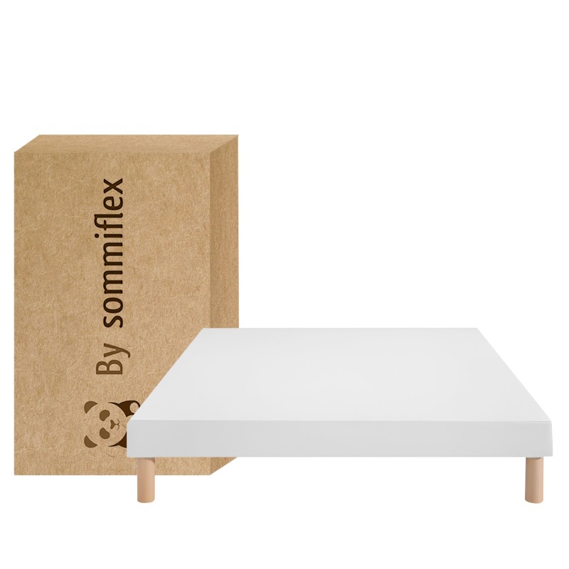 SOMMIER TAPISSIER BLANC 130x200 cm | FABRICATION FRANÇAISE ARTISANALE | PIEDS OFFERTS | HAUTEUR avec PIEDS 27 cm SOMMIER TAPISSIER BLANC 130x200 cm | FABRICATION FRANÇAISE ARTISANALE | PIEDS OFFERTS | HAUTEUR avec PIEDS 27 cm