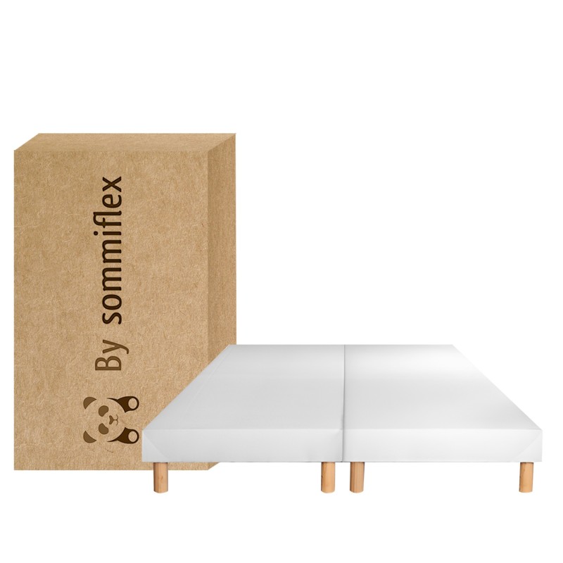 SOMMIER TAPISSIER  100x200x2 (200x200) | FABRICATION FRANÇAISE ARTISANALE | PIEDS OFFERTS | HAUTEUR avec PIEDS 27 cm