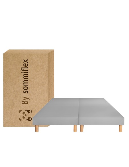 SOMMIER TAPISSIER GRIS 90x200x2 cm (180x200) | FABRICATION FRANÇAISE ARTISANALE | PIEDS OFFERTS | HAUTEUR avec PIEDS 27 cm