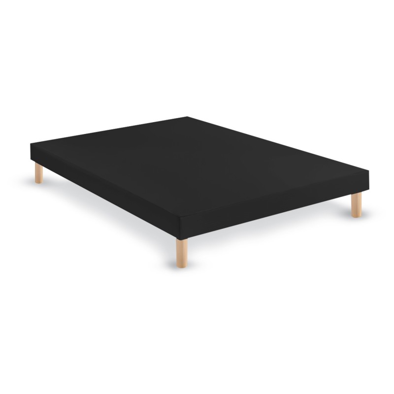 SOMMIER TAPISSIER NOIR 160x200 cm | FABRICATION FRANÇAISE ARTISANALE | PIEDS OFFERTS | HAUTEUR avec PIEDS 27 cm SOMMIER TAPISSIER NOIR 160x200 cm | FABRICATION FRANÇAISE ARTISANALE | PIEDS OFFERTS | HAUTEUR avec PIEDS 27 cm