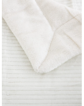 Couverture Polaire Luxe - Plaid 150x200cm - Triple Couche - Double Face coleur blanc