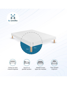 Pack literie compléte 140x190 : Matelas ressorts ensachés, Sommier, (Couette + Oreillers mémoire de forme + Parure offerte)