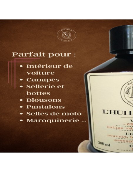 SOIN NATUREL pour CUIRS LISSÉS HYDRATE NOURRIT et ÉLIMINE les TACHES  MADE in FRANCE