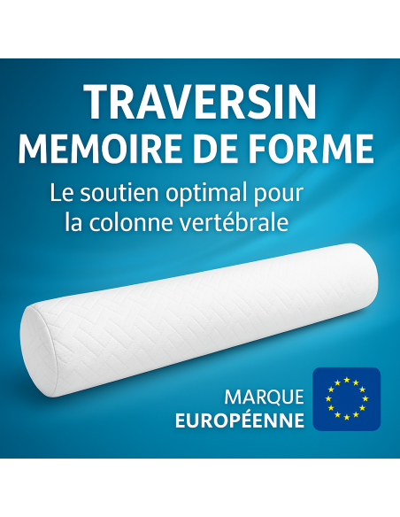 TRAVERSIN 140 cm FERME en MÉMOIRE de FORME