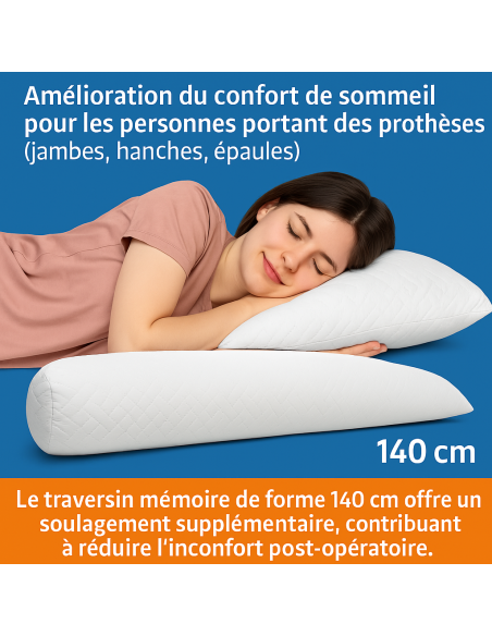 TRAVERSIN 140 cm FERME en MÉMOIRE de FORME