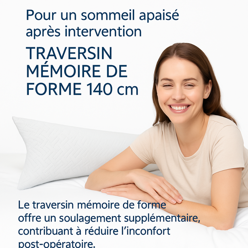 TRAVERSIN 140 cm FERME en MÉMOIRE de FORME TRAVERSIN 140 cm FERME en MÉMOIRE de FORME