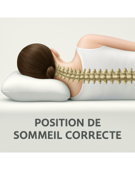 OREILLER ERGONOMIQUE PLAT en MÉMOIRE de FORME  CONFORT et SOUTIEN OPTIMAUX pour un SOMMEIL RÉPARATEUR