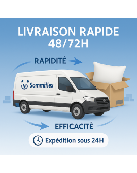 OREILLER ERGONOMIQUE 40x60 cm en MÉMOIRE de FORME  CONFORT CERVICAL et SOMMEIL RÉPARATEUR