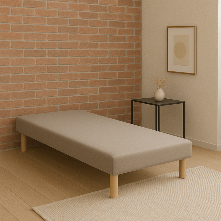 SOMMIER TAPISSIER GRIS 90x190 cm | FABRICATION FRANÇAISE ARTISANALE | PIEDS OFFERTS | HAUTEUR avec PIEDS 27 cm