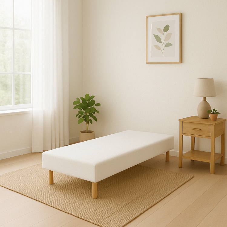 SOMMIER TAPISSIER BLANC 80x200 cm | FABRICATION FRANÇAISE ARTISANALE | PIEDS OFFERTS | HAUTEUR avec PIEDS 28 cm
