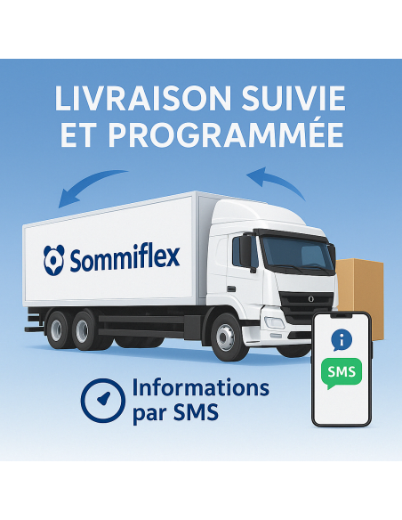 Sommier Tapissier Gris 130x190 – Fabrication Française Artisanale