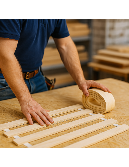 Sommier à lattes 140x190 ou 140x200 – Lattes en pin massif sur rouleau