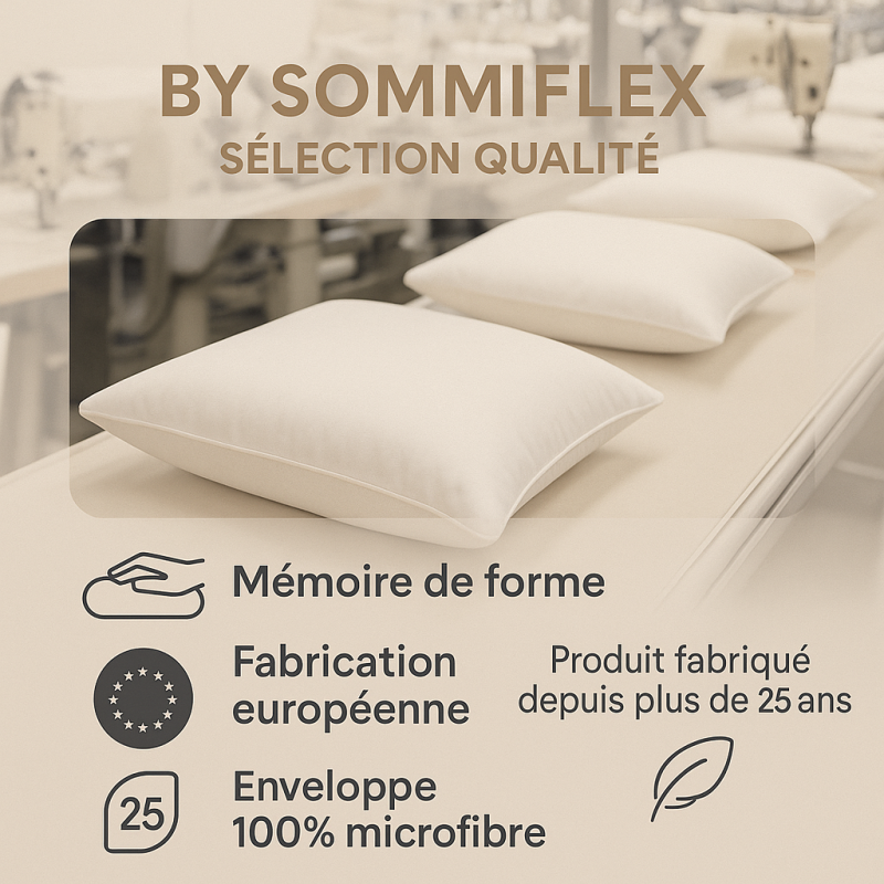 OREILLERS MÉMOIRE de FORME 60x60 cm