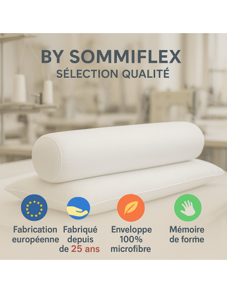 TRAVERSIN 140 cm FERME en MÉMOIRE de FORME