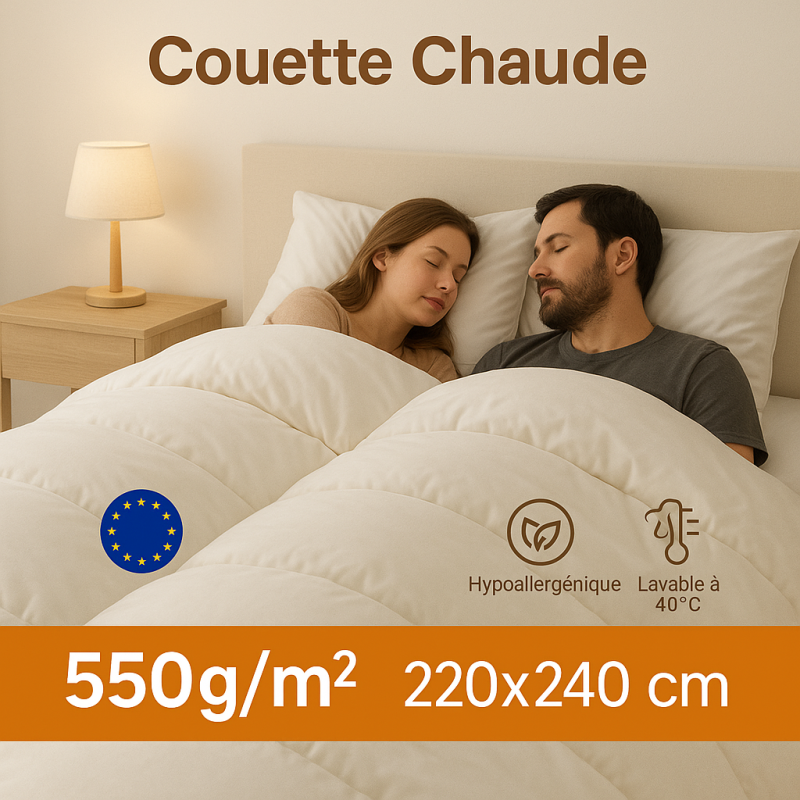 Couette 4 Saisons Très Chaude – Moelleuse & Thermorégulatrice 220x240