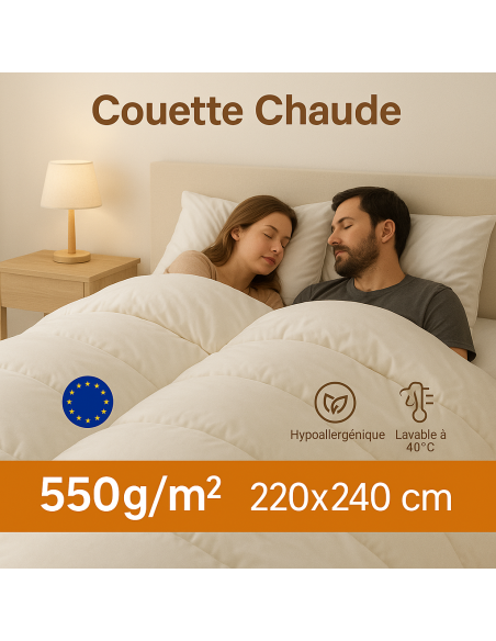 Couette 4 Saisons Très Chaude – Moelleuse & Thermorégulatrice 220x240