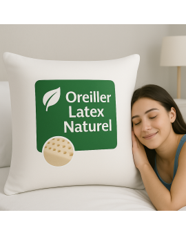 OREILLER 60x60 CONFORT en LATEX NATUREL SOUPLE et MOELLEUX  OREILLER en MOUSSE de LATEX  GARANTIE à VIE