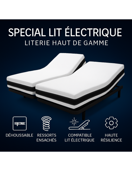 Matelas 2x80x200  Spécial Lit Électrique  Fabrication Européenne