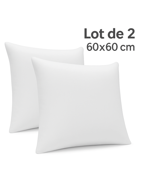 LOT de 2 OREILLERS 60x60 MÉMOIRE de FORME SPÉCIAL CERVICALES GARANTIE à VIE