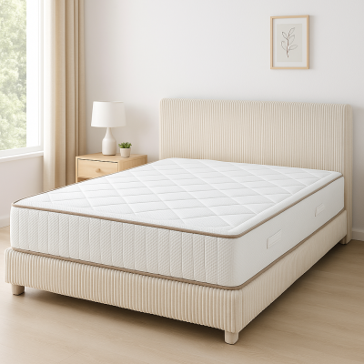 Matelas 25 cm  Ressorts ensachés mousse HR  Confort mi-ferme  Respirant, anti-acariens, livré roulé