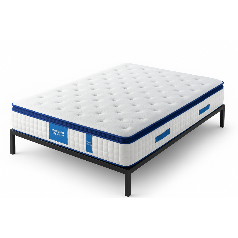 Matelas 160x200 cm Ressorts Ensachés  Épaisseur 28 cm  Surmatelas Mousse HR  Confort MiFerme  Garantie 4 Ans