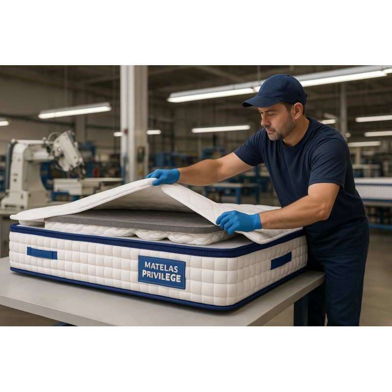 Matelas 180x200 cm  Ressorts Ensachés  Épaisseur 28 cm Surmatelas Mousse HR  Confort MiFerme  Garantie 4 Ans