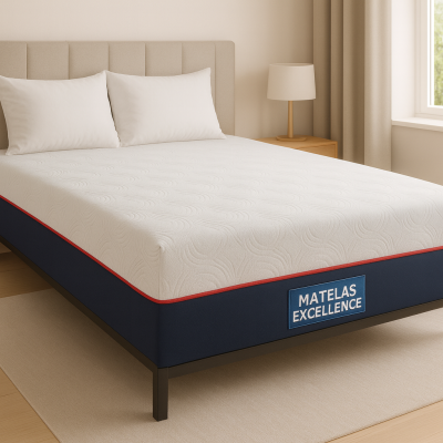 Matelas Excellence 25 cm 140x190  – Mousse HR Haute Résilience – Déhoussable – Confort Premium – Livraison Compressée