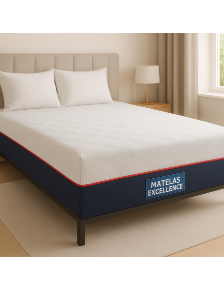 Matelas Excellence 25 cm 140x190  – Mousse HR Haute Résilience – Déhoussable – Confort Premium – Livraison Compressée
