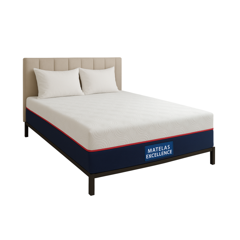 Matelas Excellence 25 cm 140x190  – Mousse HR Haute Résilience – Déhoussable – Confort Premium – Livraison Compressée