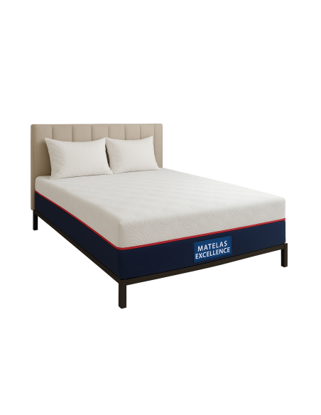 Matelas Excellence 25 cm 140x190  – Mousse HR Haute Résilience – Déhoussable – Confort Premium – Livraison Compressée