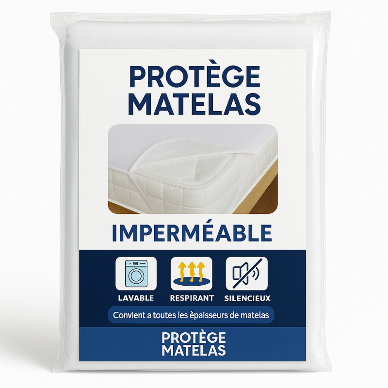 copy of Protège Matelas 90x200 Imperméable – Lavable, Respirant et Silencieux – Convient à Toutes les Épaisseurs