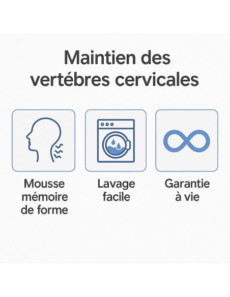 LOT de 2 OREILLERS 40x60 MÉMOIRE de FORME SPÉCIAL CERVICALES GARANTIE à VIE