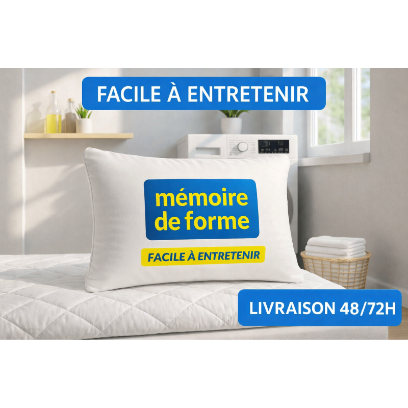 LOT de 2 OREILLERS 40x60 MÉMOIRE de FORME SPÉCIAL CERVICALES GARANTIE à VIE