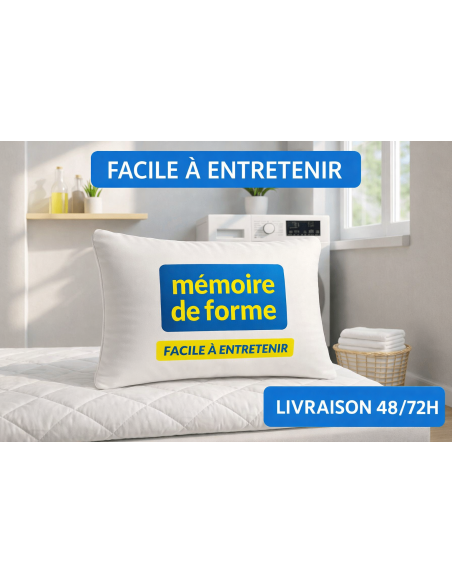 LOT de 2 OREILLERS 40x60 MÉMOIRE de FORME SPÉCIAL CERVICALES GARANTIE à VIE