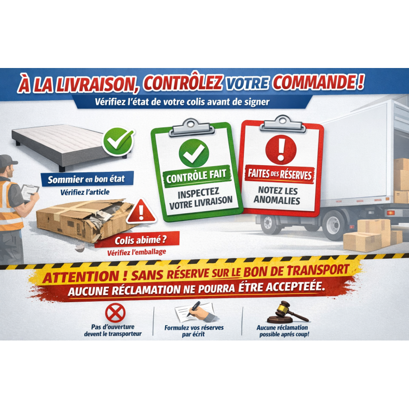 Sommier Tapissier Blanc 140x190  Fabrication Française Artisanale