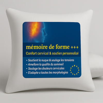 OREILLERS MÉMOIRE de FORME 60x60 cm