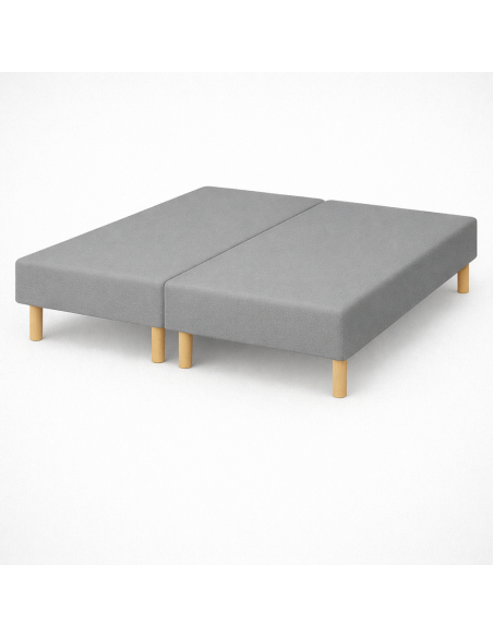 SOMMIER TAPISSIER GRIS70x200x2 (140x200)  FABRICATION FRANÇAISE ARTISANALE  PIEDS OFFERTS  HAUTEUR avec PIEDS 27 cm