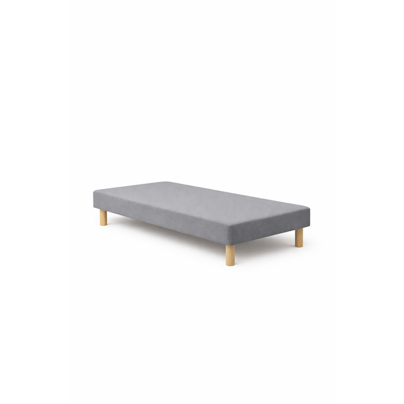 SOMMIER TAPISSIER GRIS 90x200 cm | FABRICATION FRANÇAISE ARTISANALE | PIEDS OFFERTS | HAUTEUR avec PIEDS 27 cm